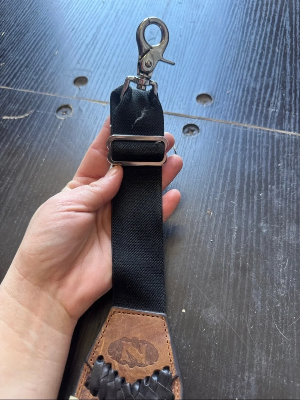 Nocona Brown Leather Braided Belt Strap with Turquoise Conchos - Picture 3 of 4